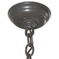 Meyda Lighting Truffle 26" 4-Light Timeless Bronze Inverted Pendant Light With Silver Mica Shade Glass