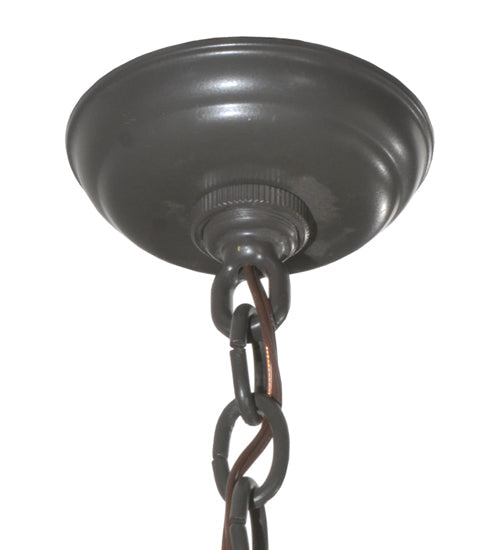 Meyda Lighting Truffle 26" 4-Light Timeless Bronze Inverted Pendant Light With Silver Mica Shade Glass