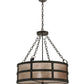 Meyda Lighting Truffle 26" 4-Light Timeless Bronze Inverted Pendant Light With Silver Mica Shade Glass