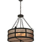 Meyda Lighting Truffle 26" 4-Light Timeless Bronze Inverted Pendant Light With Silver Mica Shade Glass