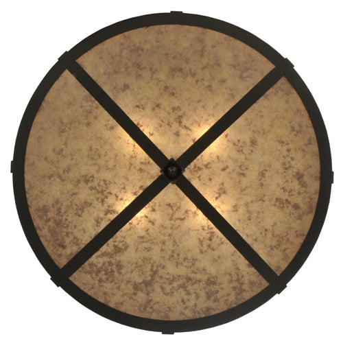 Meyda Lighting Truffle 26" 4-Light Timeless Bronze Inverted Pendant Light With Silver Mica Shade Glass
