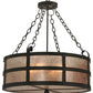 Meyda Lighting Truffle 26" 4-Light Timeless Bronze Inverted Pendant Light With Silver Mica Shade Glass