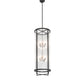 Meyda Lighting Tryon 18" 8-Light Old Wrought Iron Pendant Light With Clear Seeded Shade Glass