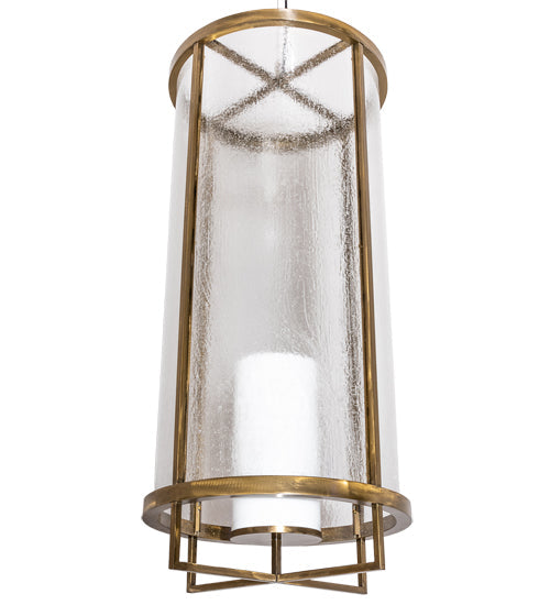 Meyda Lighting Tryon 18" LED Gold Matte Pendant Light With Clear Seeded Glass & Statuario Idalight Shade