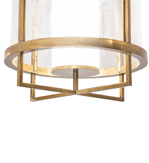Meyda Lighting Tryon 18" LED Gold Matte Pendant Light With Clear Seeded Glass & Statuario Idalight Shade