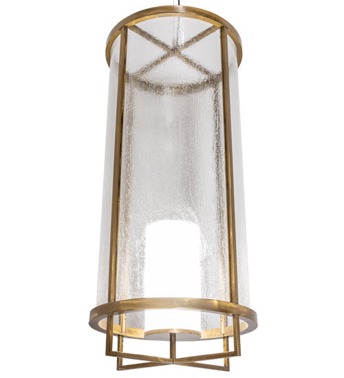 Meyda Lighting Tryon 18" LED Gold Matte Pendant Light With Clear Seeded Glass & Statuario Idalight Shade