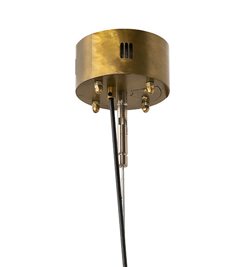 Meyda Lighting Tryon 60" LED Gold Matte Chandelier With Clear Seeded & White Shade Glass