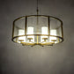 Meyda Lighting Tryon 60" LED Gold Matte Chandelier With Clear Seeded & White Shade Glass