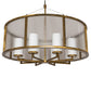 Meyda Lighting Tryon 60" LED Gold Matte Chandelier With Clear Seeded & White Shade Glass