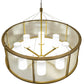 Meyda Lighting Tryon 60" LED Gold Matte Chandelier With Clear Seeded & White Shade Glass