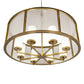 Meyda Lighting Tryon 60" LED Gold Matte Chandelier With Clear Seeded & White Shade Glass