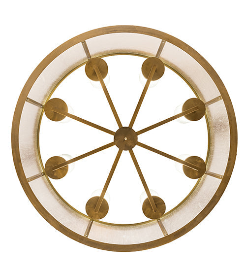 Meyda Lighting Tryon 60" LED Gold Matte Chandelier With Clear Seeded & White Shade Glass