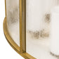Meyda Lighting Tryon 60" LED Gold Matte Chandelier With Clear Seeded & White Shade Glass