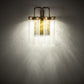 Meyda Lighting Tryon 8" 2-Light LED Gold Matte Wall Sconce With Clear Cracked Ice Shade Glass