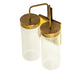 Meyda Lighting Tryon 8" 2-Light LED Gold Matte Wall Sconce With Clear Cracked Ice Shade Glass