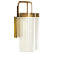 Meyda Lighting Tryon 8" 2-Light LED Gold Matte Wall Sconce With Clear Cracked Ice Shade Glass