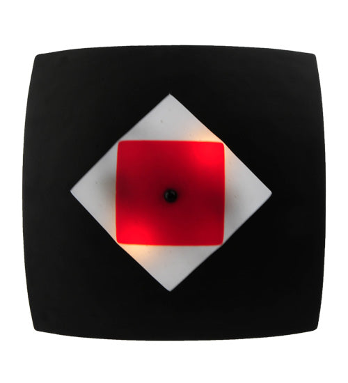 Meyda Lighting Tucano 20" 2-Light Black Flush Mount Light With Multi-Colored Fused Shade Glass