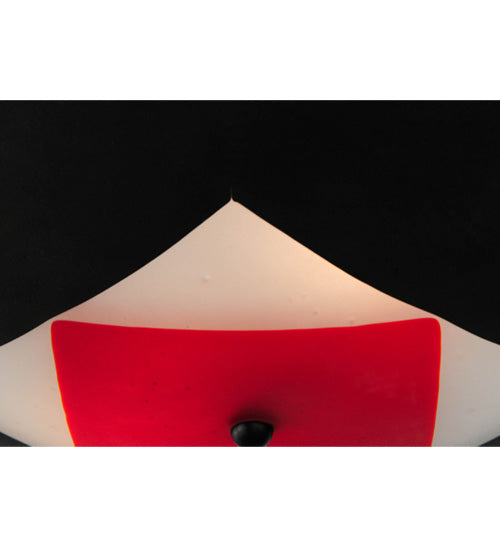 Meyda Lighting Tucano 20" 2-Light Black Flush Mount Light With Multi-Colored Fused Shade Glass