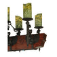 Meyda Lighting Tudor 60" 15-Light LED Wrought Iron Island Chandelier With Green Irregular Candle Top Jadestone Shade