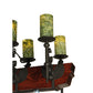 Meyda Lighting Tudor 60" 15-Light LED Wrought Iron Island Chandelier With Green Jadestone Shade