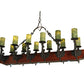 Meyda Lighting Tudor 60" 15-Light LED Wrought Iron Island Chandelier With Green Jadestone Shade