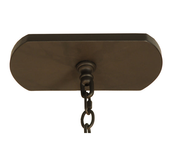 Meyda Lighting Tudor 60" 15-Light LED Wrought Iron Island Chandelier With Green Jadestone Shade