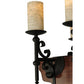 Meyda Lighting Tudor 60" 15-Light LED Wrought Iron Island Chandelier With White Jadestone Shade