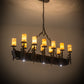 Meyda Lighting Tudor 60" 15-Light LED Wrought Iron Island Chandelier With White Jadestone Shade