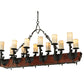 Meyda Lighting Tudor 60" 15-Light LED Wrought Iron Island Chandelier With White Jadestone Shade