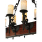 Meyda Lighting Tudor 60" 15-Light LED Wrought Iron Island Chandelier With White Jadestone Shade