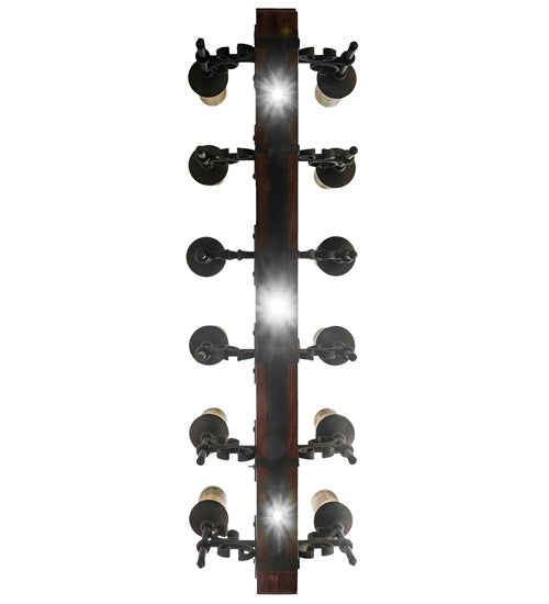 Meyda Lighting Tudor 60" 15-Light Natural Wood & Wrought Iron Island Chandelier With Light Green Jadestone Shade