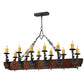 Meyda Lighting Tudor 60" 15-Light Wrought Iron Chandelier With Amber Faux Candlelight