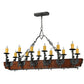 Meyda Lighting Tudor 60" 15-Light Wrought Iron Chandelier With Amber Faux Candlelight