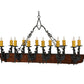 Meyda Lighting Tudor 60" 15-Light Wrought Iron Chandelier With Amber Faux Candlelight