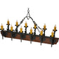 Meyda Lighting Tudor 60" 15-Light Wrought Iron Chandelier With Amber Faux Candlelight