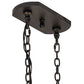 Meyda Lighting Tudor 60" 15-Light Wrought Iron & Wood Grain Island Chandelier With Amber Faux Candlelight