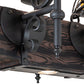 Meyda Lighting Tudor 60" 15-Light Wrought Iron & Wood Grain Island Chandelier With Amber Faux Candlelight
