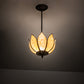 Meyda Lighting Tulip 11" Craftsman Brown On Brass Pendant Light With Beige Art Shade Glass