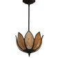 Meyda Lighting Tulip 11" Craftsman Brown On Brass Pendant Light With Beige Art Shade Glass