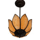 Meyda Lighting Tulip 11" Craftsman Brown On Brass Pendant Light With Beige Art Shade Glass