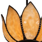 Meyda Lighting Tulip 11" Craftsman Brown On Brass Pendant Light With Beige Art Shade Glass