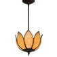 Meyda Lighting Tulip 11" Craftsman Brown On Brass Pendant Light With Beige Art Shade Glass