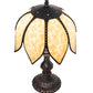 Meyda Lighting Tulip 18" Craftsman Brown On Brass Accent Table Lamp With Beige Art Shade Glass