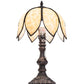 Meyda Lighting Tulip 18" Craftsman Brown On Brass Accent Table Lamp With Beige Art Shade Glass