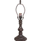 Meyda Lighting Tulip 18" Craftsman Brown On Brass Accent Table Lamp With Beige Art Shade Glass