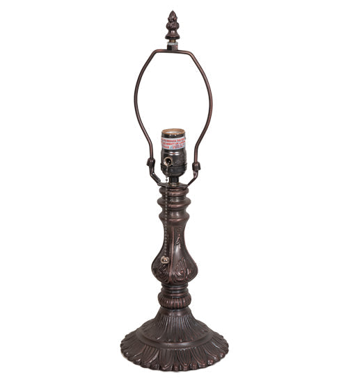 Meyda Lighting Tulip 18" Craftsman Brown On Brass Accent Table Lamp With Beige Art Shade Glass