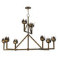 Meyda Lighting Tulip 55" 8-Light 2-Tier Antique Copper Chandelier