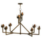 Meyda Lighting Tulip 55" 8-Light 2-Tier Antique Copper Chandelier