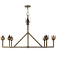 Meyda Lighting Tulip 55" 8-Light 2-Tier Antique Copper Chandelier