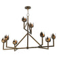 Meyda Lighting Tulip 55" 8-Light 2-Tier Antique Copper Chandelier